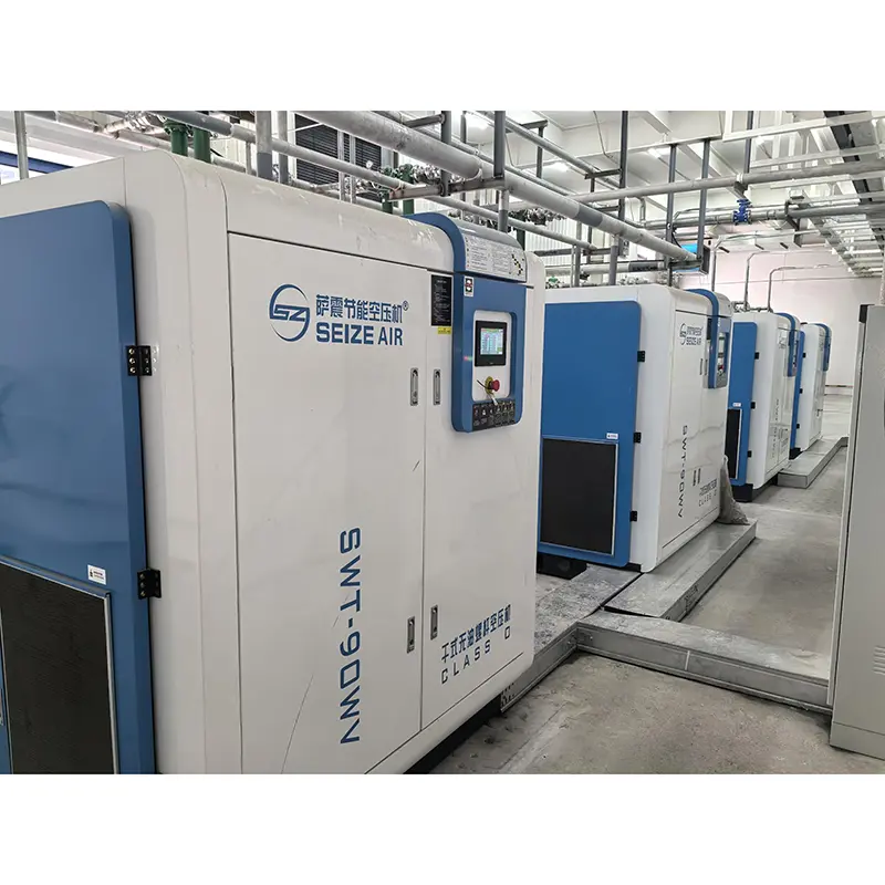 Compresseur d'air à vis sec sans huile à semi-conducteur PM VSD